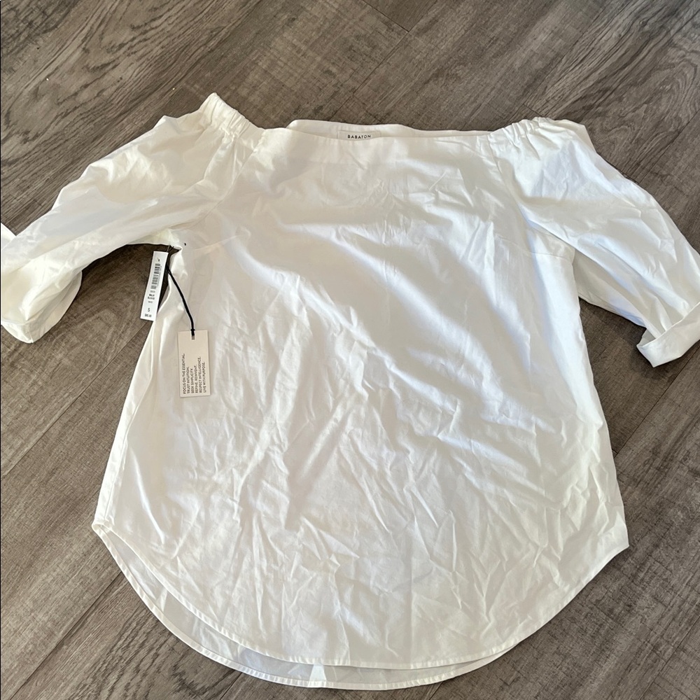 Babaton Malik White Off-Shoulder Blouse NWT